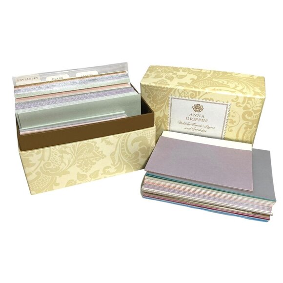 Anna Griffin Metallic Cards Layers Envelopes Box 38 Each + Addl Open Box Items - Picture 1 of 14